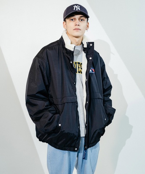 Mark Gonzales（マーク・ゴンザレス）の「【ユニセックス】Mark Gonzales/マークゴンザレス ボアフリース ナイロン リバーシブル スタンドジャケット（ブルゾン・メンズ・ブラック/ベージュ/ネイビー/レッド・M/L/XL/S/XXL）」の5枚目の写真