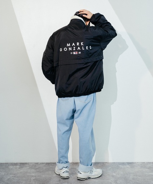 Mark Gonzales（マーク・ゴンザレス）の「【ユニセックス】Mark Gonzales/マークゴンザレス ボアフリース ナイロン リバーシブル スタンドジャケット（ブルゾン・メンズ・ブラック/ベージュ/ネイビー/レッド・M/L/XL/S/XXL）」の10枚目の写真