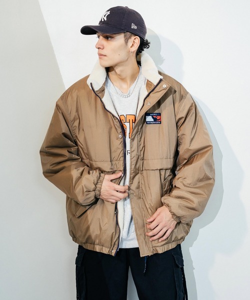 Mark Gonzales（マーク・ゴンザレス）の「【ユニセックス】Mark Gonzales/マークゴンザレス ボアフリース ナイロン リバーシブル スタンドジャケット（ブルゾン・メンズ・ブラック/ベージュ/ネイビー/レッド・M/L/XL/S/XXL）」の11枚目の写真