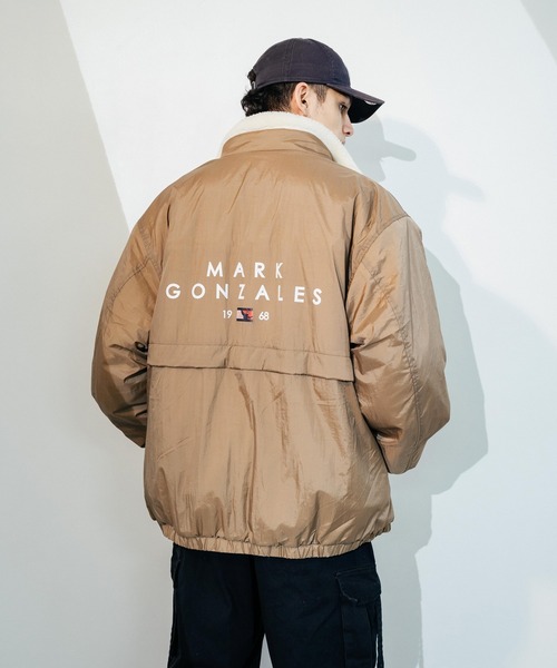 Mark Gonzales（マーク・ゴンザレス）の「【ユニセックス】Mark Gonzales/マークゴンザレス ボアフリース ナイロン リバーシブル スタンドジャケット（ブルゾン・メンズ・ブラック/ベージュ/ネイビー/レッド・M/L/XL/S/XXL）」の12枚目の写真