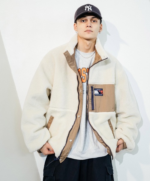 Mark Gonzales（マーク・ゴンザレス）の「【ユニセックス】Mark Gonzales/マークゴンザレス ボアフリース ナイロン リバーシブル スタンドジャケット（ブルゾン・メンズ・ブラック/ベージュ/ネイビー/レッド・M/L/XL/S/XXL）」の13枚目の写真