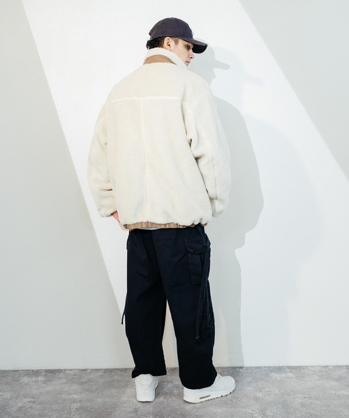Mark Gonzales（マーク・ゴンザレス）の「【ユニセックス】Mark Gonzales/マークゴンザレス ボアフリース ナイロン リバーシブル スタンドジャケット（ブルゾン・メンズ・ブラック/ベージュ/ネイビー/レッド・M/L/XL/S/XXL）」の14枚目の写真