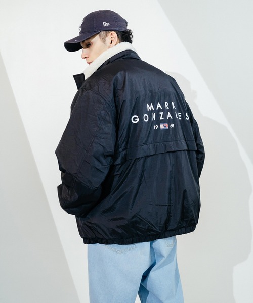 Mark Gonzales（マーク・ゴンザレス）の「【ユニセックス】Mark Gonzales/マークゴンザレス ボアフリース ナイロン リバーシブル スタンドジャケット（ブルゾン・メンズ・ブラック/ベージュ/ネイビー/レッド・M/L/XL/S/XXL）」の7枚目の写真