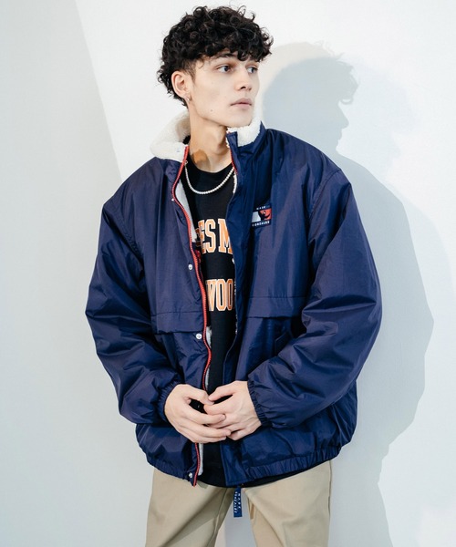 Mark Gonzales（マーク・ゴンザレス）の「【ユニセックス】Mark Gonzales/マークゴンザレス ボアフリース ナイロン リバーシブル スタンドジャケット（ブルゾン・メンズ・ブラック/ベージュ/ネイビー/レッド・M/L/XL/S/XXL）」の18枚目の写真