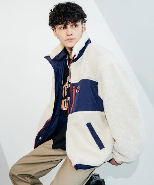 Mark Gonzales（マーク・ゴンザレス）の「【ユニセックス】Mark Gonzales/マークゴンザレス ボアフリース ナイロン リバーシブル スタンドジャケット（ブルゾン・メンズ・ブラック/ベージュ/ネイビー/レッド・M/L/XL/S/XXL）」の19枚目の写真