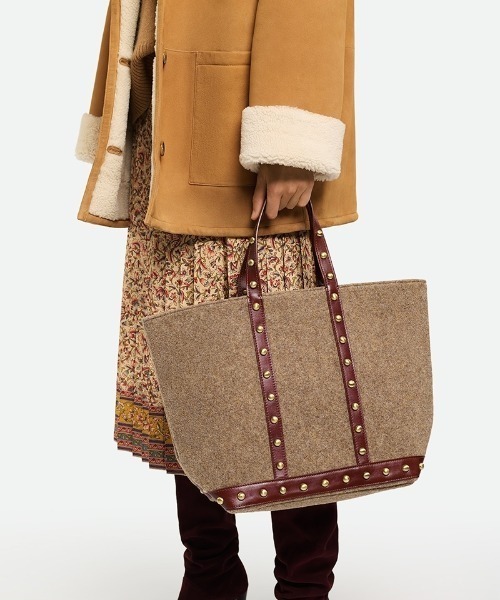 vanessabruno（ヴァネッサブリューノ）の「CABAS MOYEN ++（トートバッグ・レディース・チャコールグレー/ベージュ/ブラウン/ブラック・FREE）」の4枚目の写真