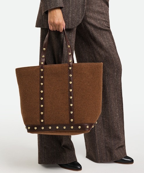 vanessabruno（ヴァネッサブリューノ）の「CABAS MOYEN ++（トートバッグ・レディース・チャコールグレー/ベージュ/ブラウン/ブラック・FREE）」の9枚目の写真