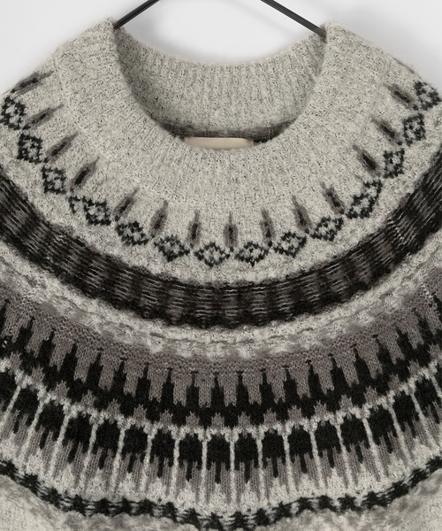 make a ray!（メイク ア レイ！）の「求心柄 ビッグシルエット クルーネックニット（ニット/セーター・メンズ・ブラック/ベージュ/ブラウン/グレー・M/L/XL）」の7枚目の写真