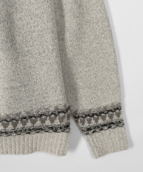 make a ray!（メイク ア レイ！）の「求心柄 ビッグシルエット クルーネックニット（ニット/セーター・メンズ・ブラック/ベージュ/ブラウン/グレー・M/L/XL）」の8枚目の写真