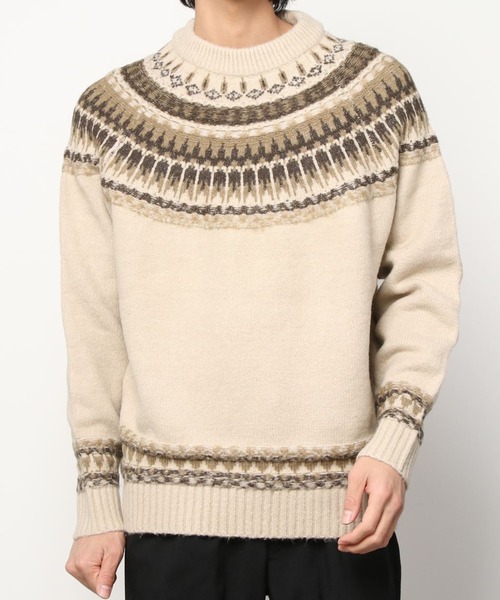 make a ray!（メイク ア レイ！）の「求心柄 ビッグシルエット クルーネックニット（ニット/セーター・メンズ・ブラック/ベージュ/ブラウン/グレー・M/L/XL）」の12枚目の写真