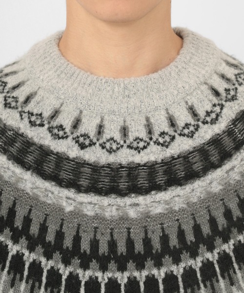 make a ray!（メイク ア レイ！）の「求心柄 ビッグシルエット クルーネックニット（ニット/セーター・メンズ・ブラック/ベージュ/ブラウン/グレー・M/L/XL）」の19枚目の写真