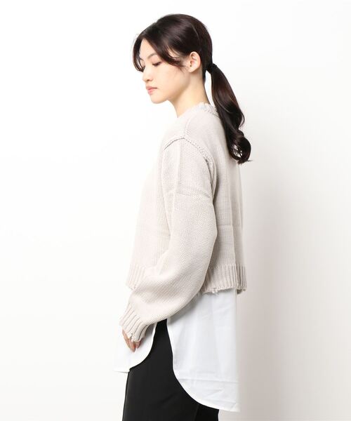 prose verse（プロズヴェール）の「レイヤードダメージニットセット（ニット/セーター・レディース・ベージュ/ブラック/ブルー・FREE）」の5枚目の写真