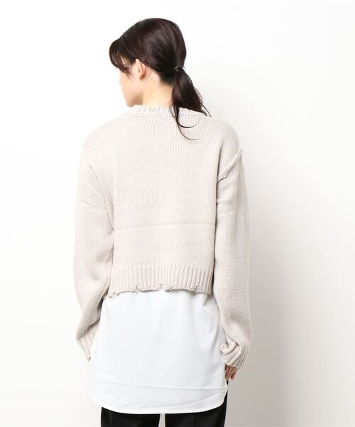 prose verse（プロズヴェール）の「レイヤードダメージニットセット（ニット/セーター・レディース・ベージュ/ブラック/ブルー・FREE）」の4枚目の写真