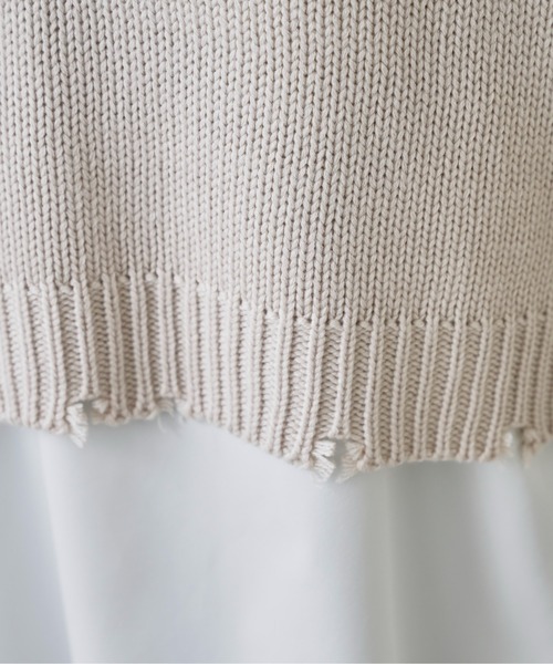 prose verse（プロズヴェール）の「レイヤードダメージニットセット（ニット/セーター・レディース・ベージュ/ブラック/ブルー・FREE）」の10枚目の写真