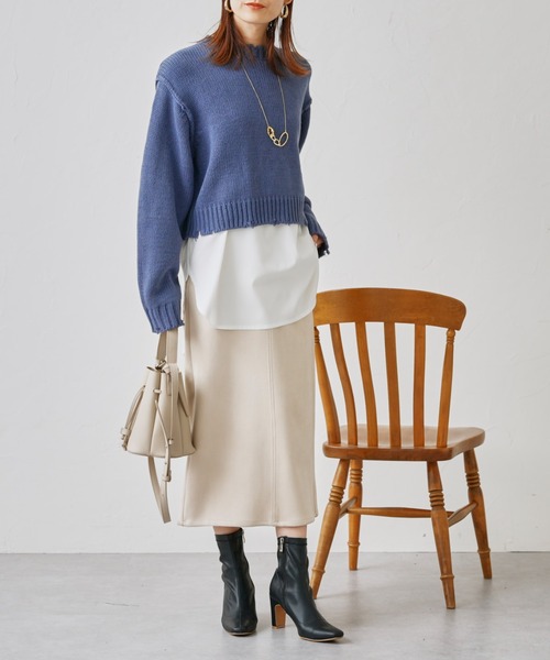 prose verse（プロズヴェール）の「レイヤードダメージニットセット（ニット/セーター・レディース・ベージュ/ブラック/ブルー・FREE）」の19枚目の写真