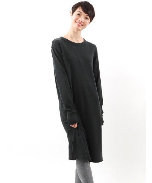 HANES（ヘインズ）の「【Hanes/ヘインズ】レディース HANES UNDIES サーマル ワンピースドレス（ワンピース・レディース・ベージュ/オフホワイト/ヘザーグレー/チャコール・FREE）」の3枚目の写真