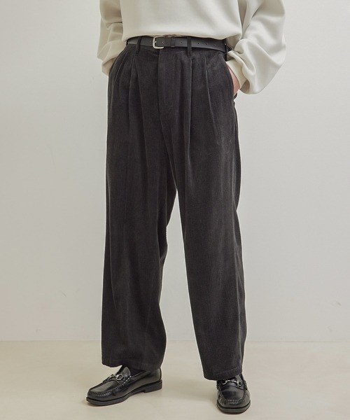 JUNRED（ジュンレッド）の「【セットアップ対応】コーデュロイワイドパンツ（その他パンツ・メンズ・チャコールグレー/ブラウン/オフホワイト・S/M/L）」の3枚目の写真