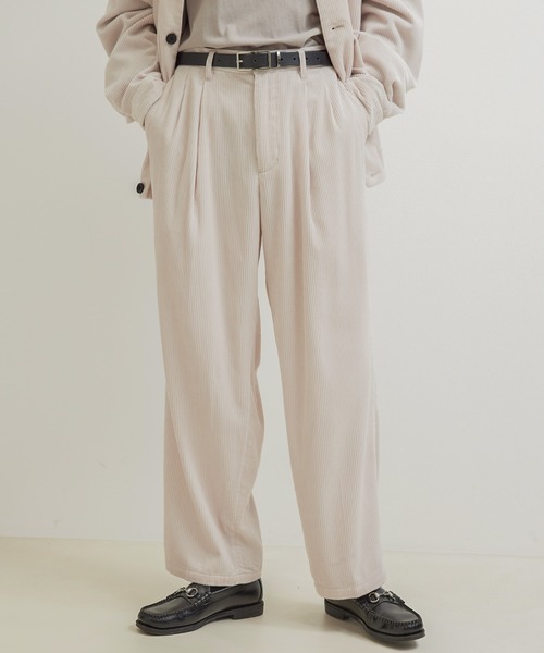 JUNRED（ジュンレッド）の「【セットアップ対応】コーデュロイワイドパンツ（その他パンツ・メンズ・チャコールグレー/ブラウン/オフホワイト・S/M/L）」の9枚目の写真