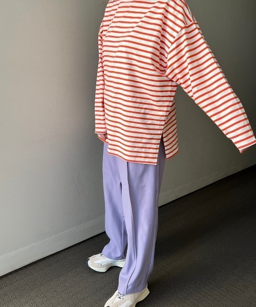 y/m(イム)の「ルーズボーダーロンT(Tシャツ/カットソー・レディース・オレンジ/ブルー・FREE)」の14枚目の写真