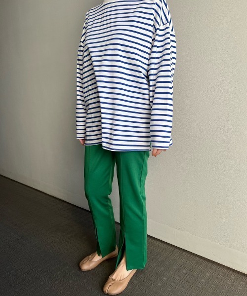 y/m(イム)の「ルーズボーダーロンT(Tシャツ/カットソー・レディース・オレンジ/ブルー・FREE)」の22枚目の写真