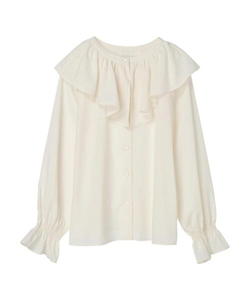 earth music&ecology（アースミュージックアンドエコロジー）の「フリルカラーブラウス*（シャツ/ブラウス・レディース・オフホワイト/サックスブルー・FREE）」の17枚目の写真