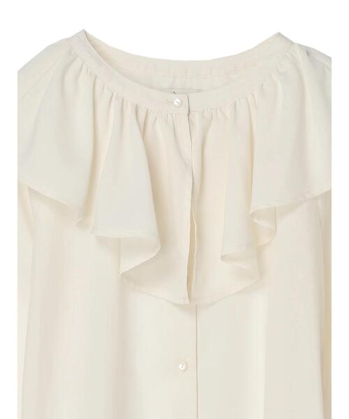 earth music&ecology（アースミュージックアンドエコロジー）の「フリルカラーブラウス*（シャツ/ブラウス・レディース・オフホワイト/サックスブルー・FREE）」の19枚目の写真