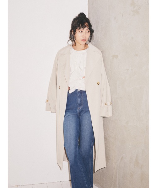 earth music&ecology（アースミュージックアンドエコロジー）の「フリルカラーブラウス*（シャツ/ブラウス・レディース・オフホワイト/サックスブルー・FREE）」の3枚目の写真