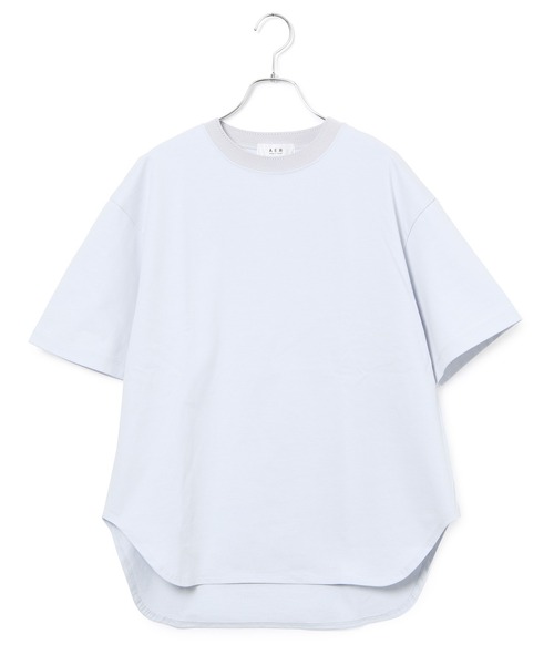 ADAM ET ROPE'(アダムエロペ)の「【WEB限定】ルーズシルエットTシャツ(Tシャツ/カットソー・レディース・ブラック/ホワイト/ホワイト系その他/サックスブルー・FREE)」の10枚目の写真