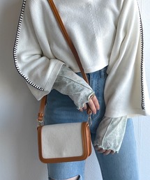 w closet | キャンバス×フェイクレザーパイピングバッグ(ショルダーバッグ)