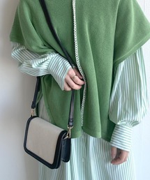 w closet | キャンバス×フェイクレザーパイピングバッグ(ショルダーバッグ)