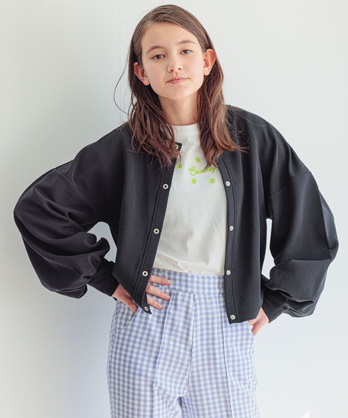 GLOBAL WORK(グローバルワーク)の「AND YUA ANY/スナップボタンカットカーディガン/266276(カーディガン/ボレロ・キッズ・ライトブルー/ブラック・150cm/160cm)」の17枚目の写真