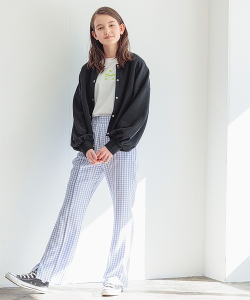 GLOBAL WORK(グローバルワーク)の「AND YUA ANY/スナップボタンカットカーディガン/266276(カーディガン/ボレロ・キッズ・ライトブルー/ブラック・150cm/160cm)」の13枚目の写真