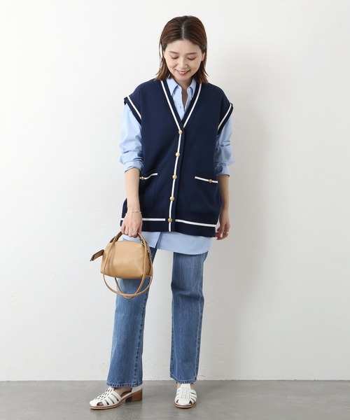 JOURNAL STANDARD(ジャーナルスタンダード)の「PREPPYベスト◆(ベスト・レディース・ネイビー/ナチュラル・FREE)」の12枚目の写真