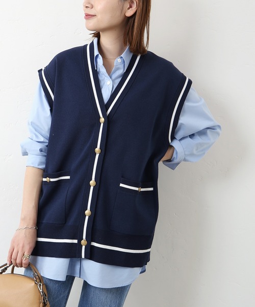 JOURNAL STANDARD(ジャーナルスタンダード)の「PREPPYベスト◆(ベスト・レディース・ネイビー/ナチュラル・FREE)」の13枚目の写真