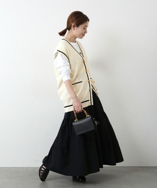 JOURNAL STANDARD(ジャーナルスタンダード)の「PREPPYベスト◆(ベスト・レディース・ネイビー/ナチュラル・FREE)」の9枚目の写真