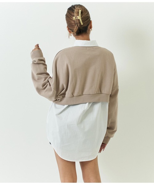 ANAP（アナップ）の「クロップド裏毛プルオーバー（スウェット・レディース・ホワイト/ベージュ/ライトグレー/ブルー/ブラック・FREE）」の11枚目の写真