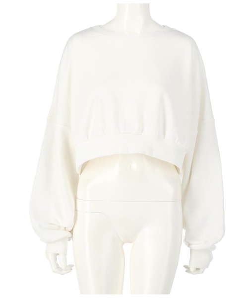 ANAP（アナップ）の「クロップド裏毛プルオーバー（スウェット・レディース・ホワイト/ベージュ/ライトグレー/ブルー/ブラック・FREE）」の12枚目の写真