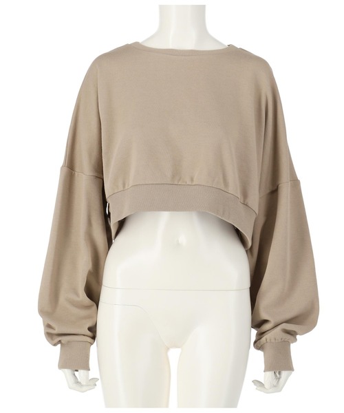 ANAP（アナップ）の「クロップド裏毛プルオーバー（スウェット・レディース・ホワイト/ベージュ/ライトグレー/ブルー/ブラック・FREE）」の15枚目の写真