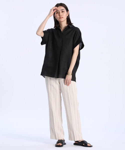 INED（イネド）の「【NORTHERN LINEN】リネンタックブラウス