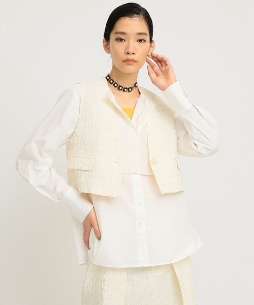 Ray BEAMS（レイビームス）の「Ray BEAMS / サッカー チェック ベスト（ベスト・レディース・オフホワイト/ブラック・ONE SIZE）」の6枚目の写真