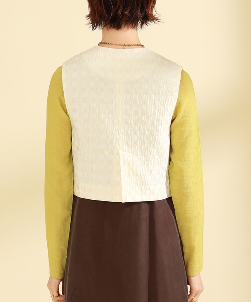 Ray BEAMS（レイビームス）の「Ray BEAMS / サッカー チェック ベスト（ベスト・レディース・オフホワイト/ブラック・ONE SIZE）」の15枚目の写真