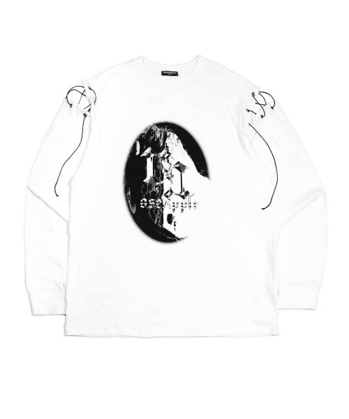 ROSEAPPLE STUDIO(ローズアップルスタジオ)の「【ROSEAPPLE STUDIO/ローズアップルスタジオ】221-EYELET GRAPHIC LONG-SLEEVE T-SHIRTS/アイレットグラフィックロンT 長袖Tシャツ ハトメ(Tシャツ/カットソー・メンズ・ホワイト/ブラック・ONE SIZE)」の18枚目の写真