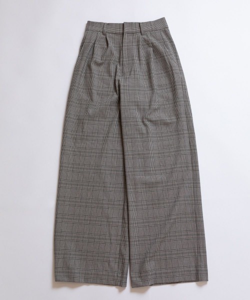 oblekt（オブレクト）の「【高山都×oblekt】 グレンチェックワイドパンツ（その他パンツ・レディース・ベージュ・SMALL）」の2枚目の写真