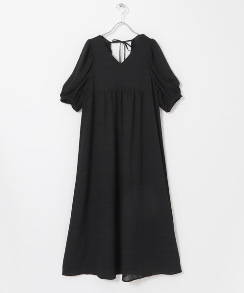 KBF（ケイビーエフ）の「バックリボンパフスリーブワンピース（ワンピース・レディース・ブラック/アイボリー/グリーン系その他・ONE）」の13枚目の写真