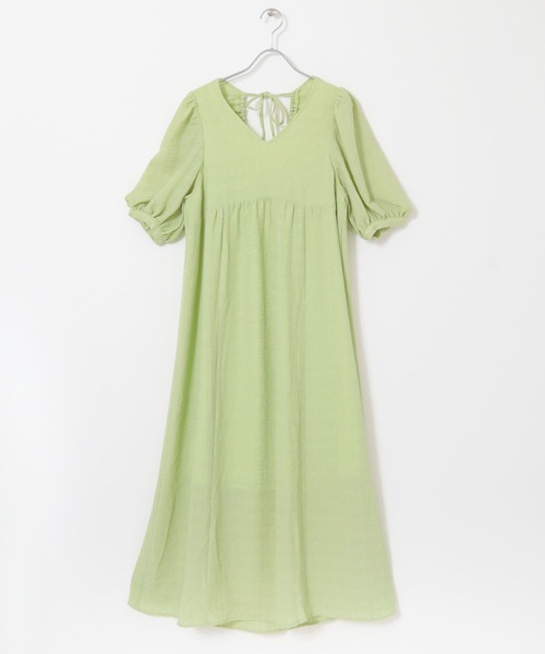 KBF（ケイビーエフ）の「バックリボンパフスリーブワンピース（ワンピース・レディース・ブラック/アイボリー/グリーン系その他・ONE）」の18枚目の写真