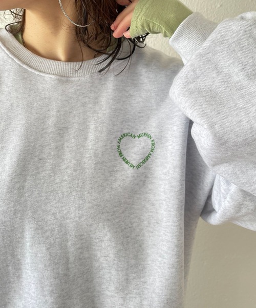 wee9s（ウィークス）の「american muffin sweat / アメリカンマフィンスウェット（スウェット・レディース・グレー/ピンク/グリーン・FREE）」の4枚目の写真