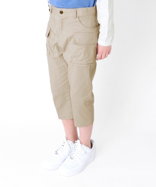 GLAZOS（グラソス）の「[ストレート]ツイルストレッチ・ガーデンポケット７分丈パンツ（その他パンツ・キッズ・ブルー/ライトベージュ・160cm/150cm/140cm/170cm/130cm）」の5枚目の写真