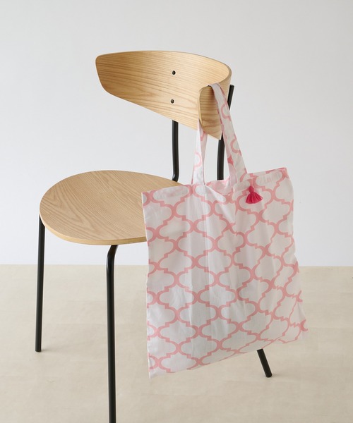 Fatima morocco(ファティマモロッコ)の「fatima morocco タイル柄エコバッグ(エコバッグ/サブバッグ・レディース・ブラック/グレー/ピンク・FREE)」の1枚目の写真