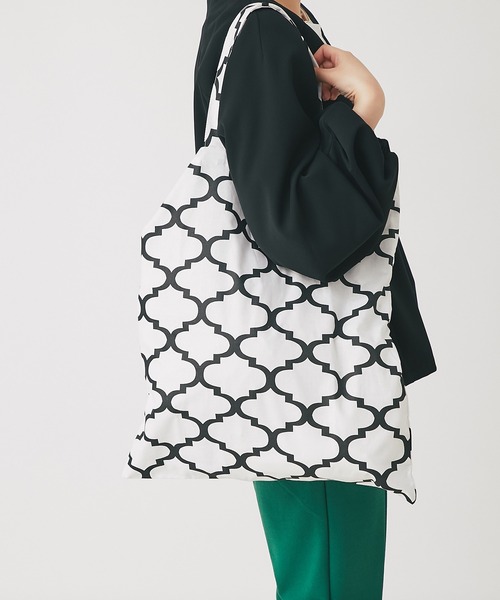 Fatima morocco(ファティマモロッコ)の「fatima morocco タイル柄エコバッグ(エコバッグ/サブバッグ・レディース・ブラック/グレー/ピンク・FREE)」の18枚目の写真