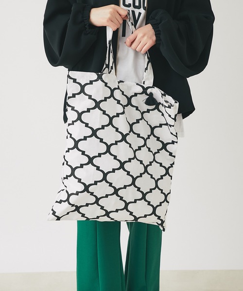 Fatima morocco(ファティマモロッコ)の「fatima morocco タイル柄エコバッグ(エコバッグ/サブバッグ・レディース・ブラック/グレー/ピンク・FREE)」の16枚目の写真